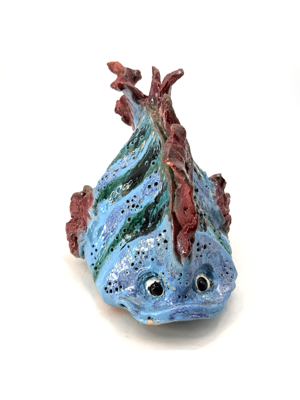 VTG R. Mazi Large Handmade Clay Fish Art Sculpture Beach Decor Tropical Nautical